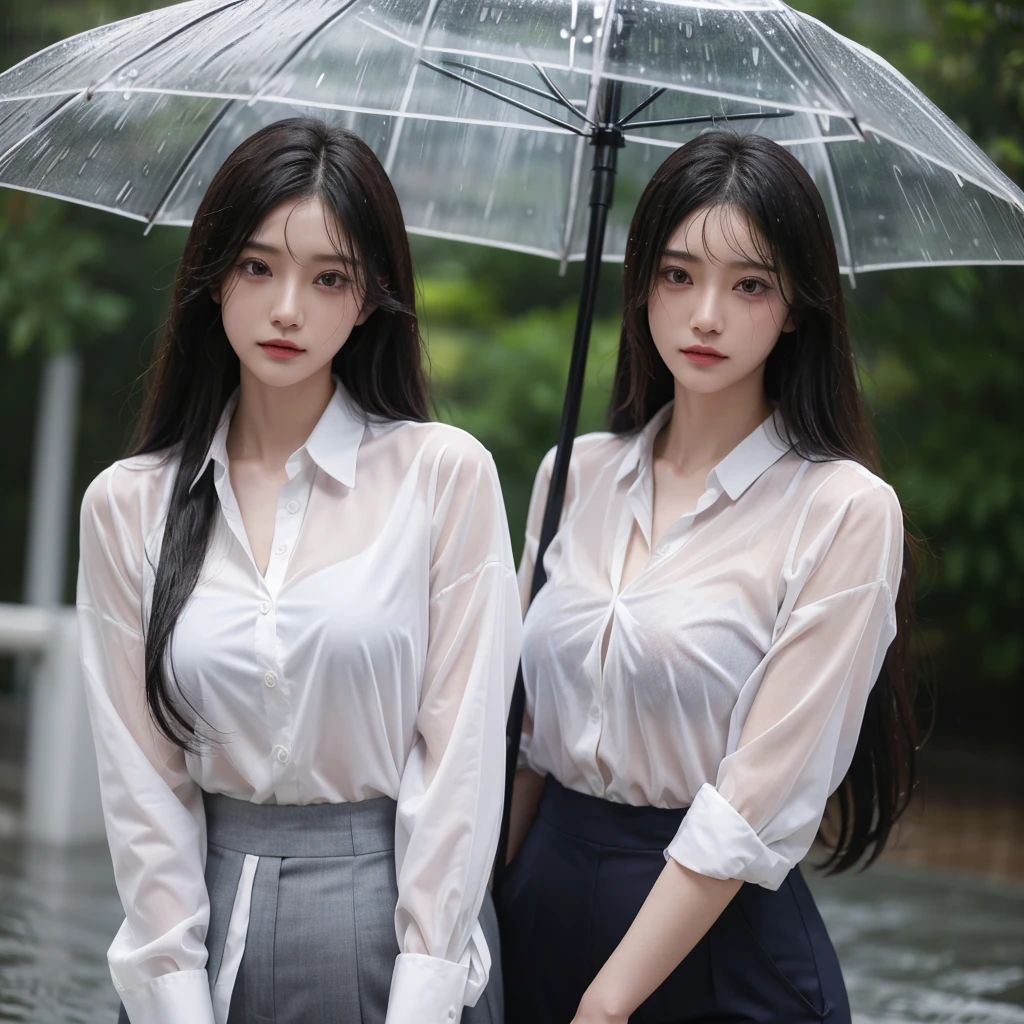 Hair getting wet in the rain、Transparent shirt、Beautiful woman getting wet in the rain、typhoon、Get wet without an umbrella、Beautiful woman in the rain、雨で濡れたBeautyOL、Detailed face、Realistic、beautiful girl、Beauty、Office Lady Uniform、beauty、Beautiful woman、Narrow waist、Handsome woman、Tight pants look、suit、Sexy pose、タイトなsuitパンツ、雨で濡れたsuit、Wet shirt、See-through shirt、Shot in heavy rain、See-through underwear