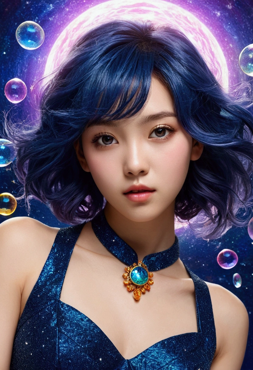 (masterpiece), (最高quality), (Super detailed),(Messy Hair),(figure), (One boy,One girl), Avatar, Macro Lens, (Fashionable clothes), Are standing,Fashion Model, View your viewers, ( interview), (Simple Background), Beautiful attention to detail, Exquisite beauty, floating, (High saturation), (Colorful splashes), Colorful Bubbles, (The Shining), Focus on the face,quality , Super detailed, Watch your hands )Zodiac sign - Goddess of Sagittarius , Similar to the goodness of Latin . Optimistic, fair, Funny and intelligent face . recklessness, Ruthless, impatient, Overconfident style . Dark blue eyes (Eye details) , Sparkling deep blue hair , Transparent dress , In the sea of shining stars , whole body , Nature of fire , God Chiron(masterpiece, Highest quality, Highest quality,Official Art, beautifully、Super Gold Hairstyle、aesthetic:1.2),(One girl:1.3), One girl BREAK stained glass art, Colored Glass, Lead wire, Light transmission BREAK Vivid colors, Intricate Design, Glowing effect, Spiritual atmosphere、Background abstract korean strip dancer,vagina mouse big pussy