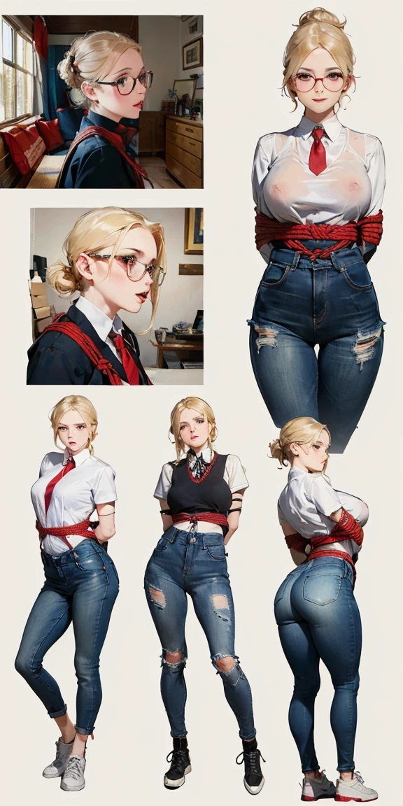 (( best quality, masterpiece, ))a young girl being facefucked on each pics,hair grab,large black cock,d33pthroat,saliva, large milking breast ,nsfw,choking,nsfw,slut,white hair, crimson eyes, pale skin, short hair, smile, albino, military uniform, kevlar vest, small breasts ((masterpiece)),(((Highest quality))),((Reference Sheet, Character Design, front, return, ~ ~ ~ side, Mr...々Hairstyle, Mr...々performance, Facial Expressions)), , Cute type,  (Very slim:1.4),  (Very small ass:1.4), Realistic buttocks, Big Breasts, Short Bob, Thin thighs, Long legs, It's not a big deal, ((Beautiful artist in jeans overalls、After painting on a large canvas、Relax in the art studio。, sneakers,  19th century Parisian artists, Messy hair bun)), ((Browsing Caution:1.0)),(ultra detailed perfect piece:1.2), illustration, masterpiece, (extremely detailed CG 8k), (very fine 8K CG),riofutaba, adult, tall, mature, ashe brown hair, brown eyes, expressionless, slight blush, ponytail, scrunchie, very high quality eyes, Brown sweater vest, beige vest, white shirt, ((medium breasts)), short sleeved shirt, red necktie, Blue pleated skirt, (thighs) (((BREAK 2persons, 1boy, 1girl,, bound, (bound arms), the highest facial resolution, , mulher modestamente vestida, vestido inteiramente, ( pequeno, cabelos pretos, black franja reta, super thin braids, franja reta, Red glasses, olho verde escuro, science fiction, Fighter aircraft, standing On the landing of a Fighter aircraft, the agency, uma personalidade profundamente inteligente, A calm expression, um rosto respeitoso, uma guerra, a Fighter aircraft　BIGHIP　BIGASS　FUCKOFF　FUCKFUCKFUCK