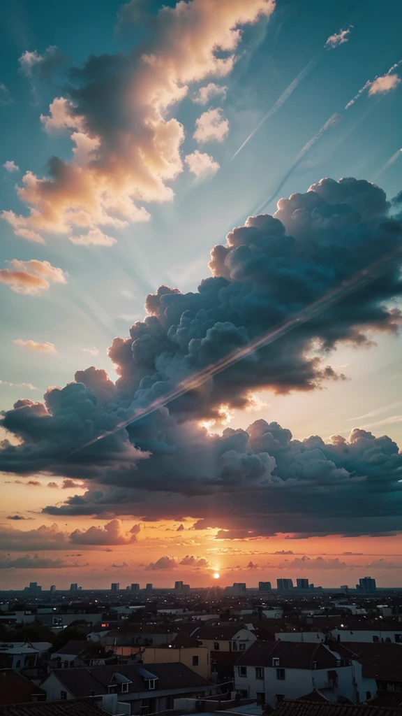 Sky picture, Sunset, instagram story material, aesthetic, clouds, birds, colorful