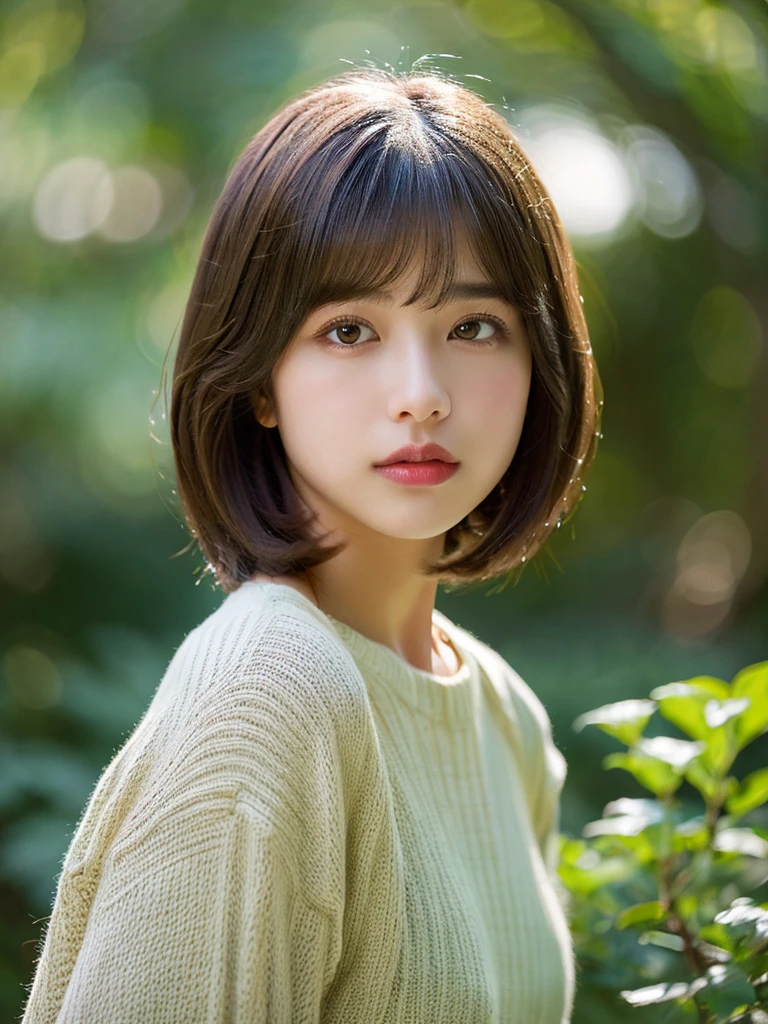 A beautiful, meticulously groomed straight bob hairstyle, plein air, solo, best quality, super high resolution, (beautiful poop:1.3) ((cute:1.3)), ((16 years old)) camisole, swirling, natural lip color, (on top of that) clean, pure, slightly parted lips, indoor, rim light from behind