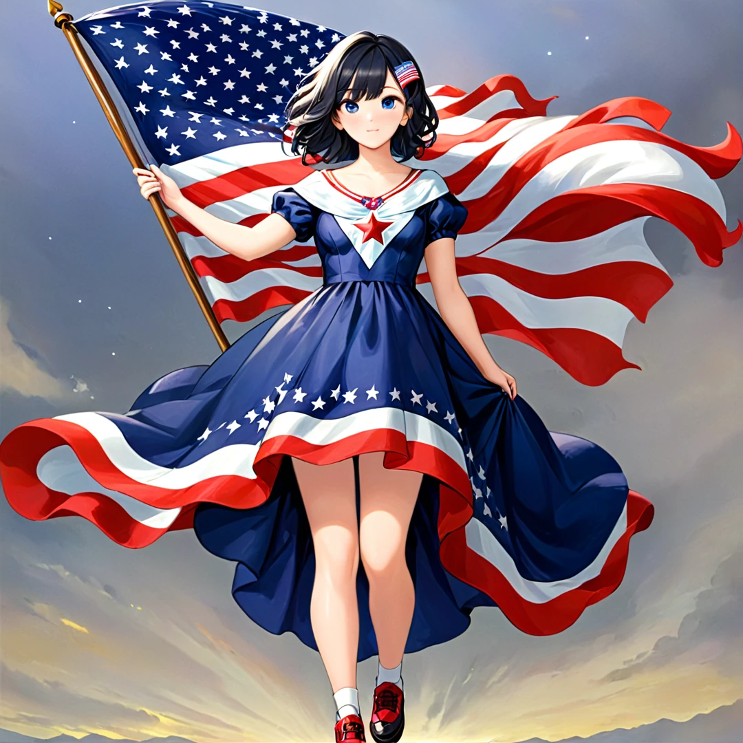 Personification of the American flag.