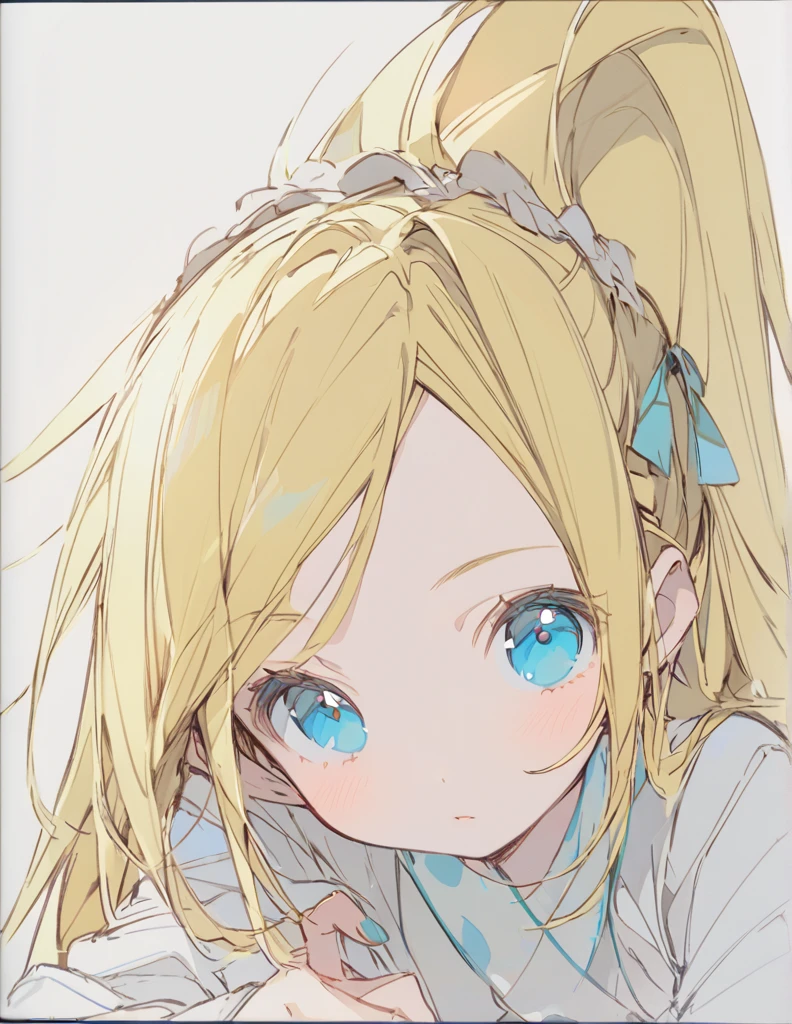Kagamine rin (Sketches), (Open Close), (Small body), (blue:1.5) (long Hair:blonde 1.0), (blue eyes)輝く 戦う