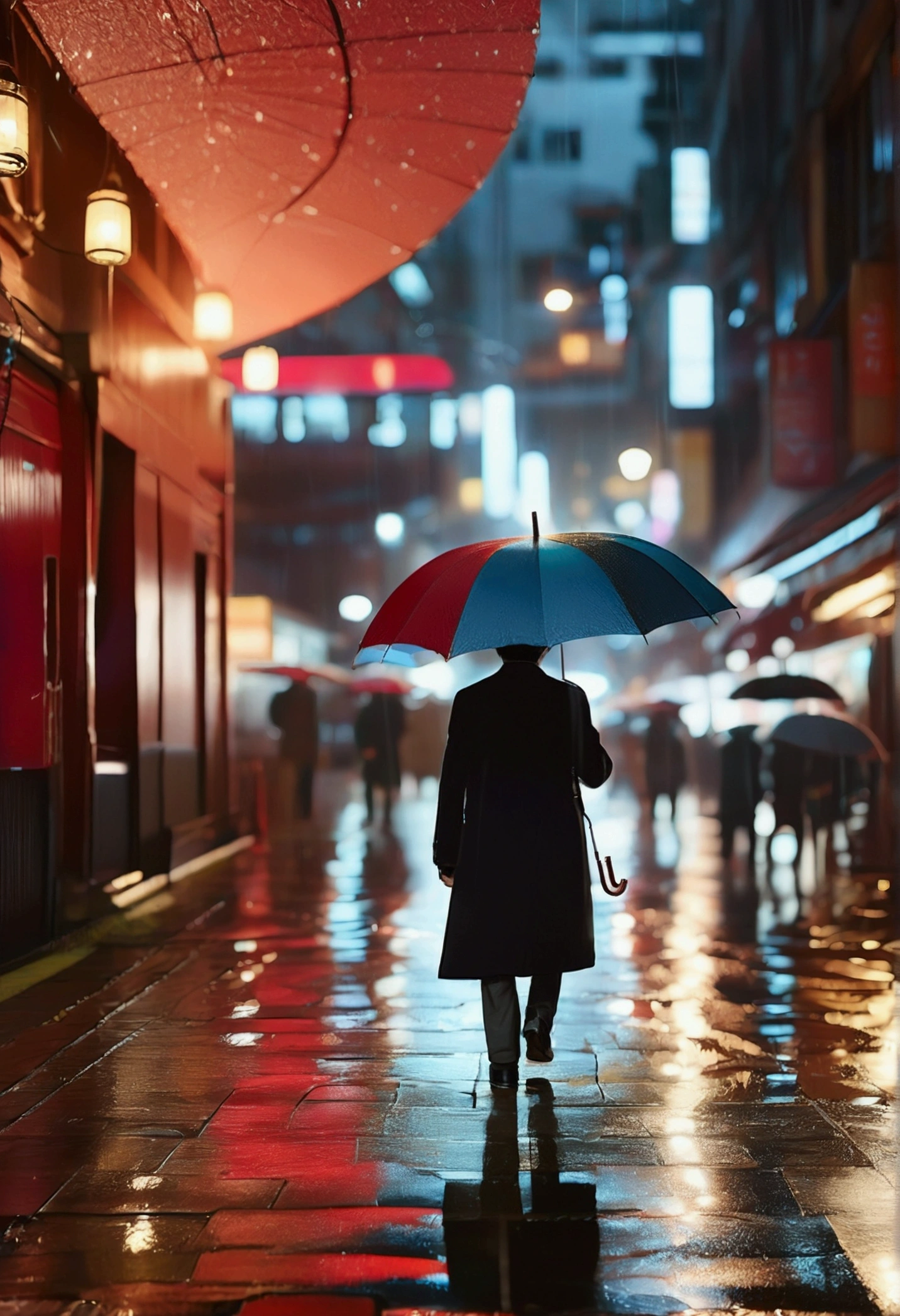 Person with an Umbrella, looking at viewer, by Kilian Eng, RAW photo, 35mm photograph, bokeh, best quality, masterpiece, very aesthetic, perfect composition, intricate details, ultra-detailed