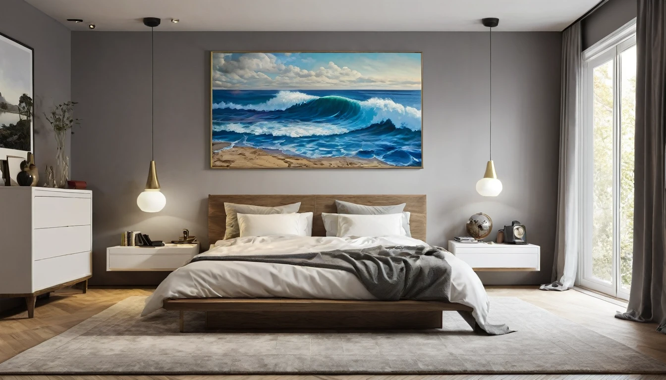 surrealism art in the bedroom