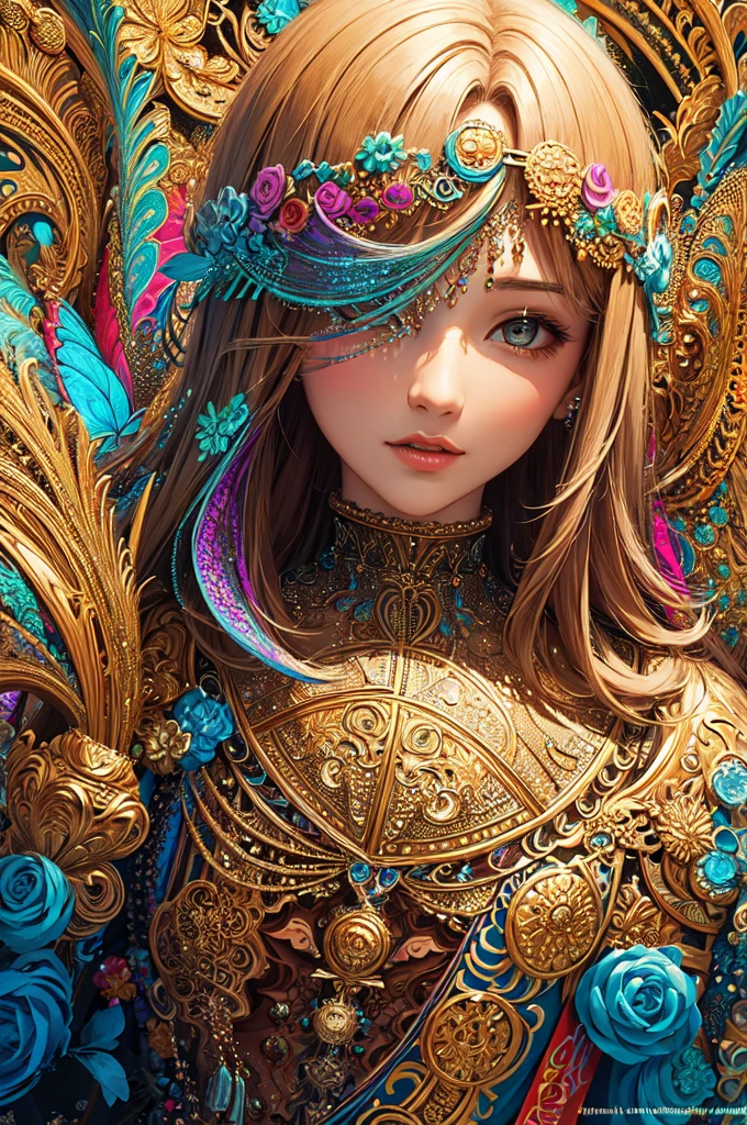 (masterpiece, top quality, best quality, official art, beautiful and aesthetic:1.2), (1girl), extreme detailed,(fractal art:1.3),colorful,highest detailed