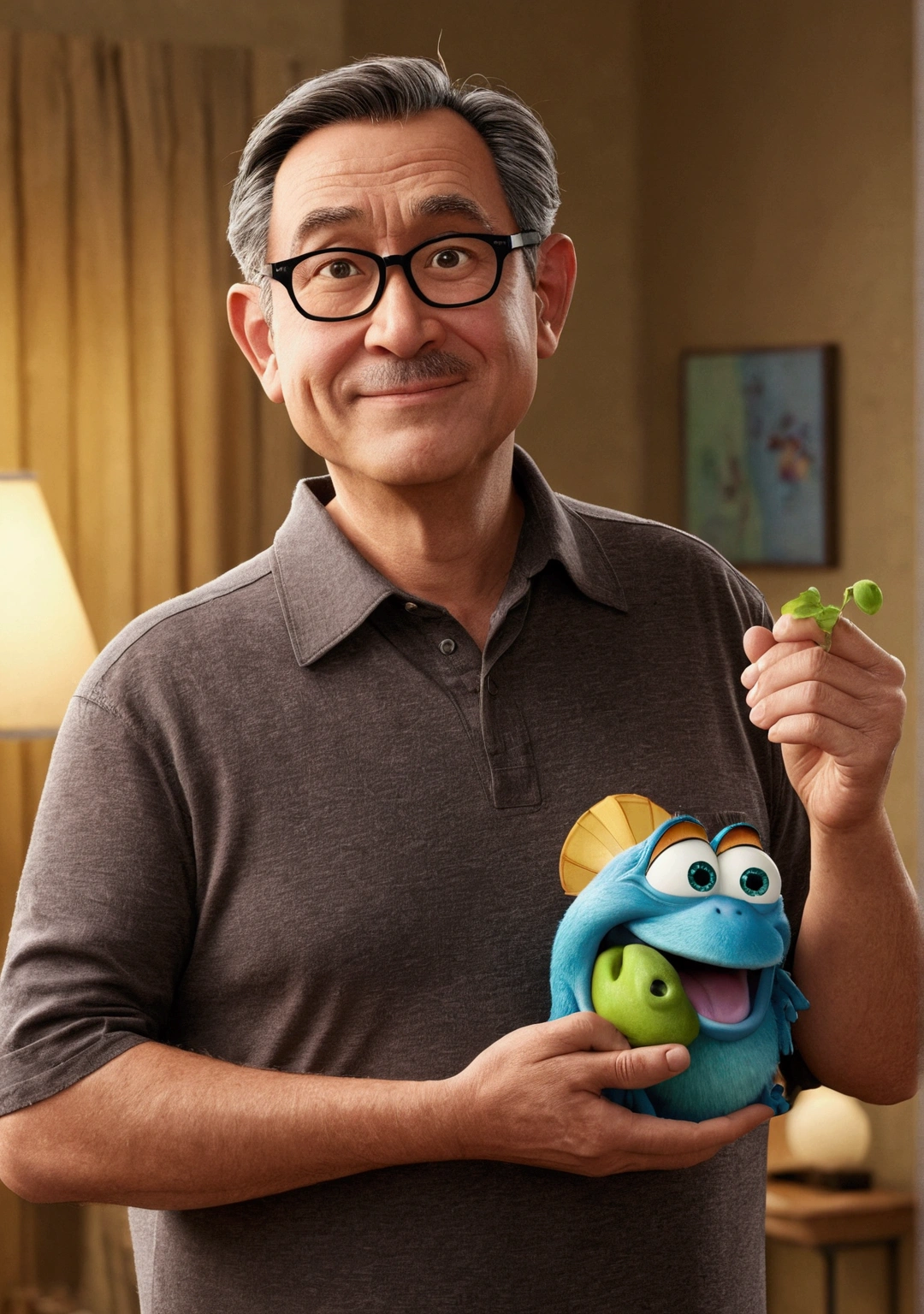 Middle-aged men、rich、Pixar、3d、Disney、For D-ID、Facing forward、9:16