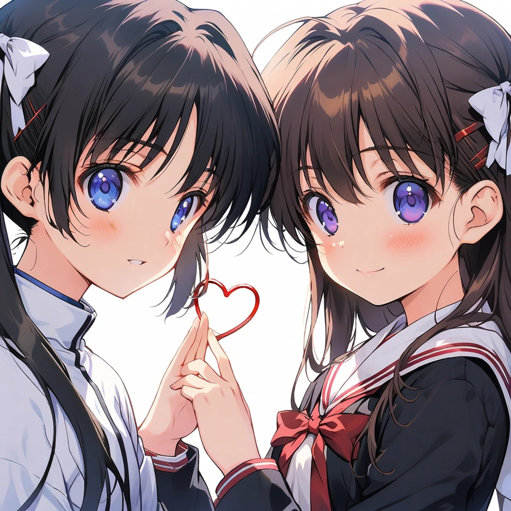 key_(company),clannad,kanon,air,little_busters!,rewrite,summer pockets ,game cg,jacket,close up,make a heart with own hands
