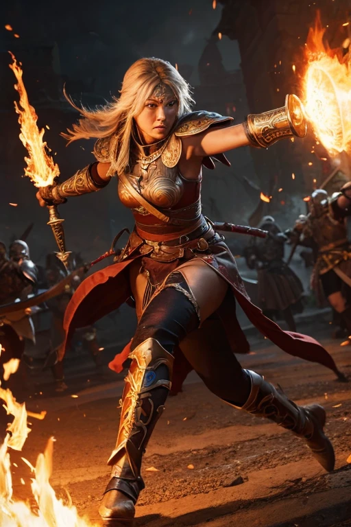 Runaway Warrior metal Flaming Sword Gauntlet