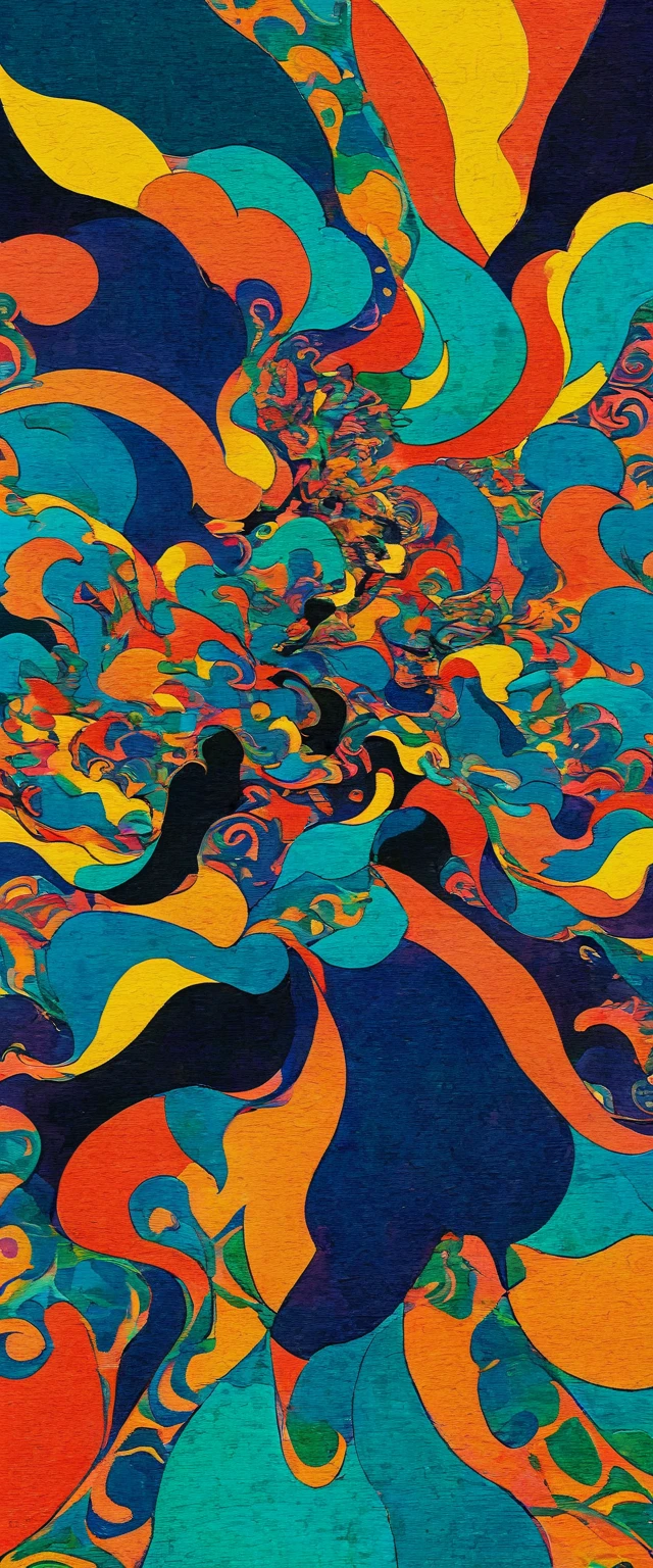 Psychedelic风格男, (Model pose, epic:1.0) . Vibrant colors, Rotate the pattern, Abstract Form, Surrealism, Psychedelic