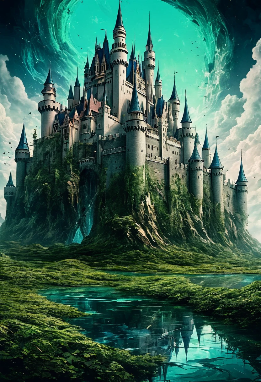 (Take me into a world different from my own, Plants flourish, animal, And magical tranquility),(Create a dreamlike and surreal castle landscape, Blending colors in unique ways，Create striking landscapes),(Merge your art with Technetic Dreams),
