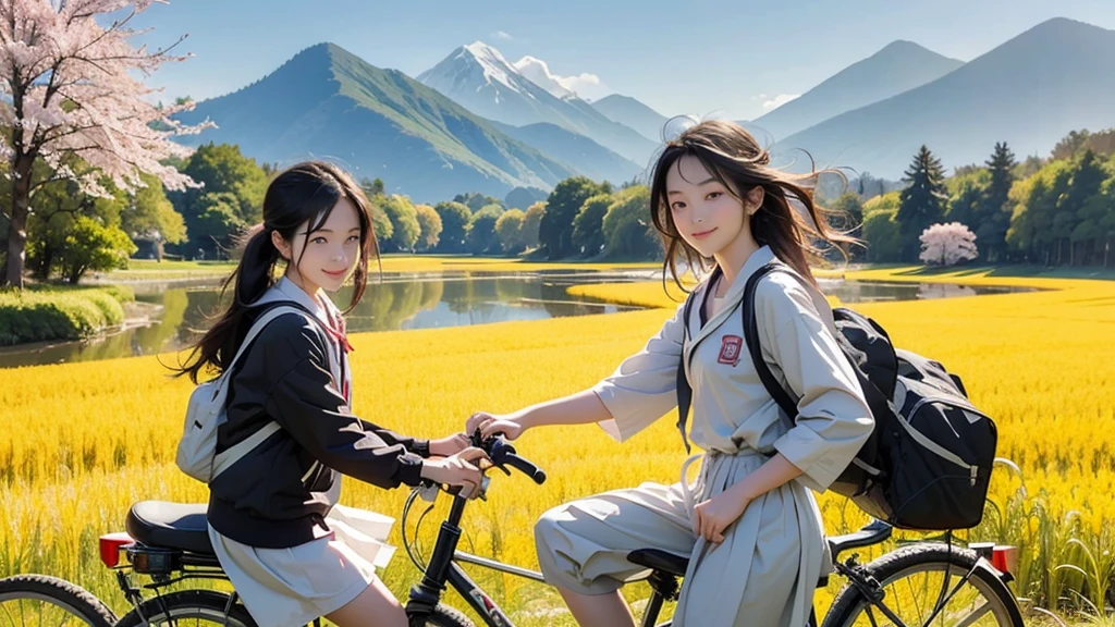 Biking to school - rice fields and mountains々Against the backdrop of、Scenery of a high school girl in uniform commuting to school by bicycle
In a rural landscape、A lifestyle integrated with nature is spreading。その中でもespecially印象的なのが、This is a scene of a high school girl in uniform commuting to school by bicycle。これはDay本の田舎の美しいDay常の一コマであり、Nostalgic scenes are people々It's also a memorable moment of。This landscape has、Rich natural environment、The warmth of the local community、And it's packed with all the glorious moments of youth。

A school route in harmony with nature
How to go to school in the countryside、Four Seasons Discount々It is a place where you can enjoy the natural changes of。Cherry blossoms are in full bloom in spring、You can ride through the cherry blossom tunnel by bicycle。Lush green rice fields and blue in summer々and mountain々Spread、In autumn, golden ears of rice and autumn leaves create a beautiful landscape。Snow accumulates in winter、There are times when I go to school in a pure white world。Commuting to school by bicycle through nature like this、Day々Feel nature in the life of、It's a valuable experience to feel the changing seasons firsthand。

Day常の風景としての自転車通学
自転車通学は、田舎の中学生や高校生にとってDay常的な光景です。especially、What is a picture of a high school girl in uniform paddling a bicycle、It's a scene often seen in the local community。Early in the morning、What is the figure of the girls running like they sew between rice paddies、Coupled with the serenity of a rural morning、clear々Makes a good impression。I often run with my friends on my way to school、While smiles and conversation are bursting、Enjoying the moment on the way to school。

Connections with local communities
In the countryside、The connection with the local community is very strong。High school girls who go to school by bicycle too、Local people々There are many people who know each other、On the way to school「good morning」It's not uncommon to exchange greetings。Grandpa and grandma doing farm work、Neighbors enjoying a morning walk、They watch over me warmly。このようなLocal people々Interaction with、It became an important part of their relationships、Brings peace of mind。

Advantages of commuting to school by bicycle
For commuting to school by bicycle、There are many benefits。First、It has great health benefits。毎Day自転車を漕ぐことで、It can be expected to resolve lack of exercise and improve physical strength。Also、By going to school while breathing in the fresh air in the morning、Your mood will also be refreshed。moreover、There are also economic benefits。There are no transportation expenses compared to commuting to school by bus or train、Financial burdens are reduced。

Biking to school as a symbol of youth
What does a high school girl in uniform go to school by bicycle、It can also be said to be a symbol of youth。They、With expectations and dreams for the future、毎Day新しい一Dayを迎えています。Smiles and conversations with friends、Sometimes it's time to pedal while thinking alone、Become part of their growth、It will be one of my memories。Also、On a bicycle on the way to club activities or part-time work、They様々I will continue to accumulate such experiences。

Bicycles as a sustainable way to commute to school
Also from the viewpoint of environmental protection、Commuting to school by bicycle is attracting attention as a sustainable way to commute to school。Decrease car use、Carbon dioxide emissions can be reduced。Also、Because bicycles themselves don't require energy、It's an environmentally friendly means of transportation。By commuting to school by bicycle with this kind of awareness、They自然環境への配慮や持続可能な生活の重要性を学ぶことができます。

The challenge of commuting to school by bicycle
certainly、There are challenges when commuting to school by bicycle。Changes in weather and safety risks are involved。雨のDayや風の強いDay、Also冬の寒いDayには、Commuting to school by bicycle can be difficult。Also、Because there is also a risk of traffic accidents、It is important to comply with traffic rules and ensure safe routes to school。Protector Yaya School、Local communities cooperate、Creating a safe environment for commuting to school by bicycle is required。