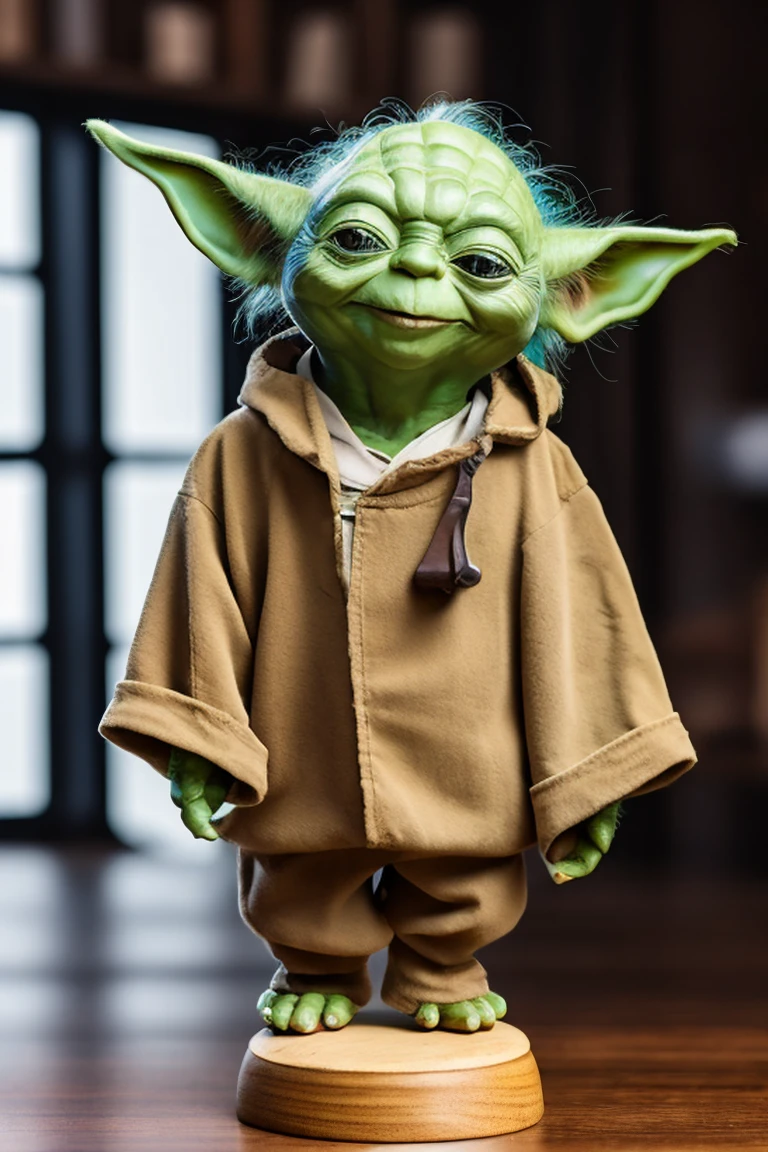 short yoda with a full head of shaggy thick hair