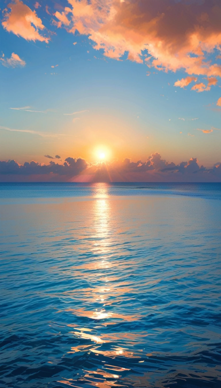 Summer blue sky and calm blue sea