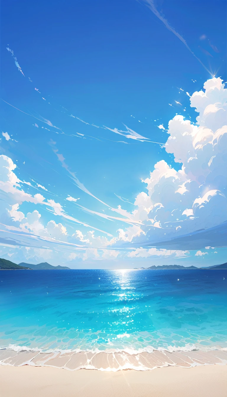 Summer blue sky and calm blue sea