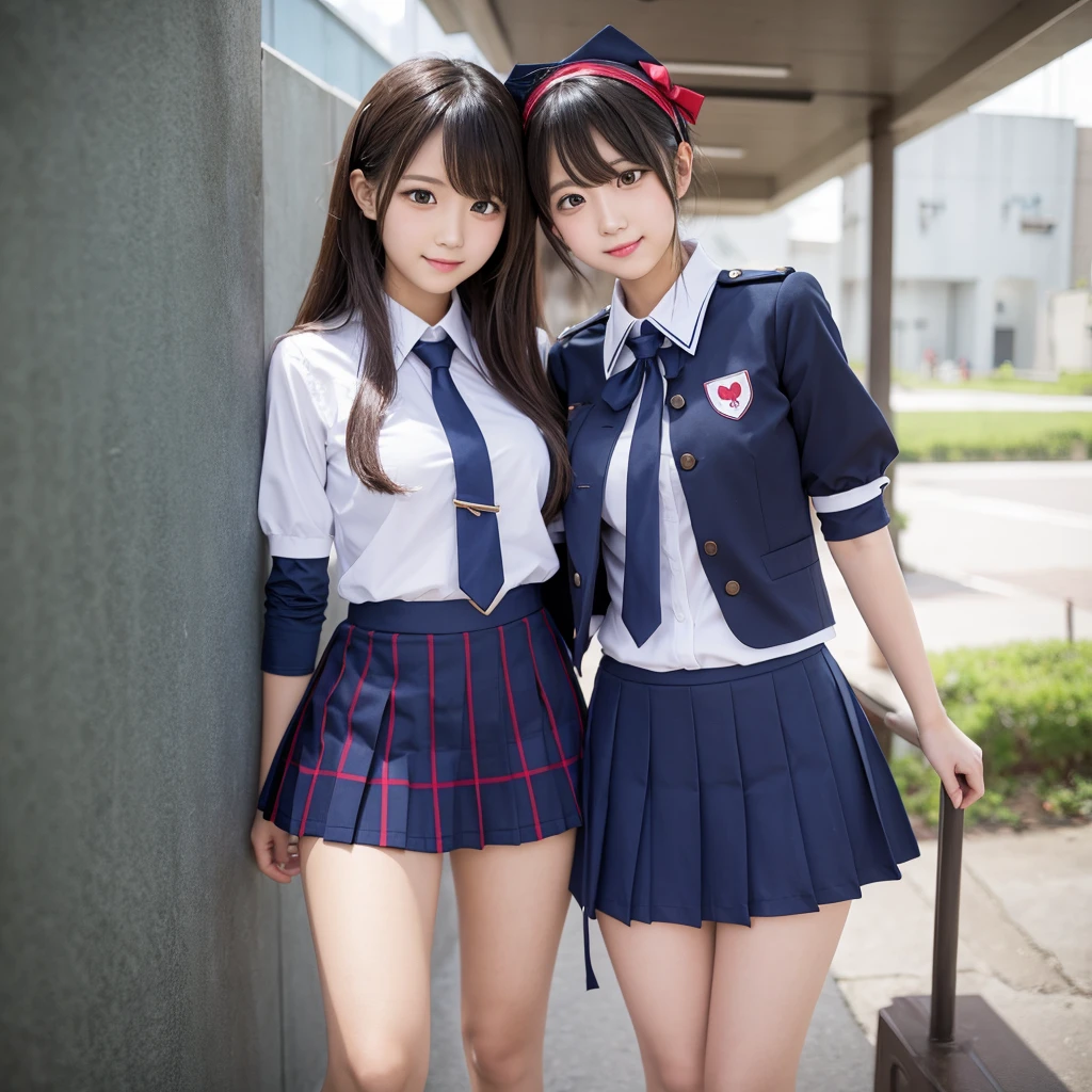 Wolf Cut　cute　uniform　Yandere　skirt