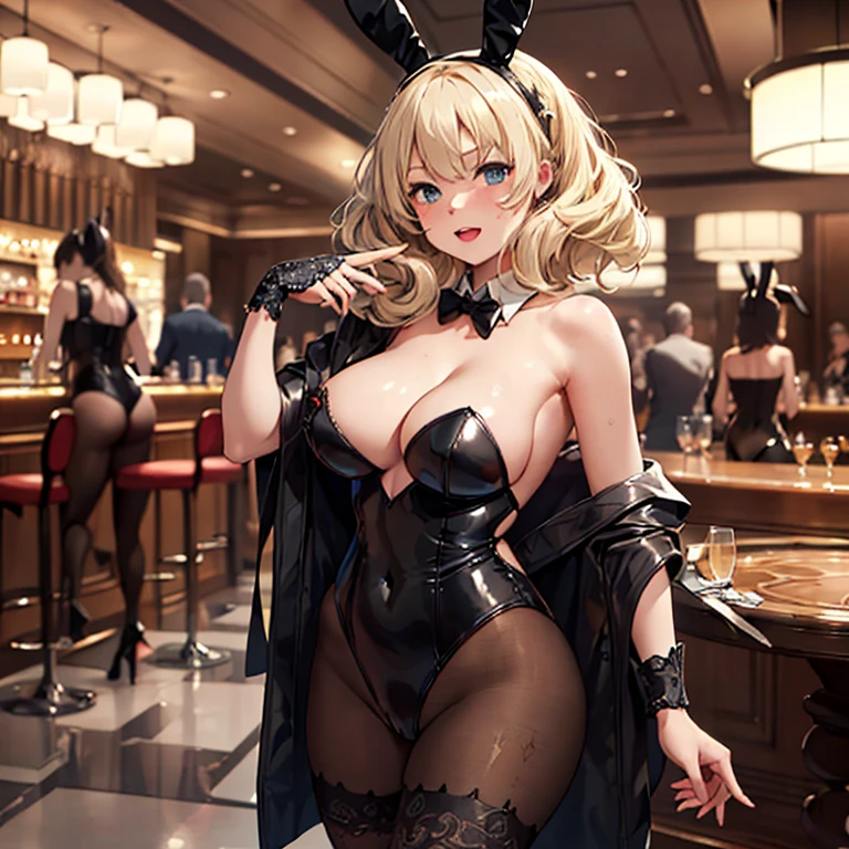 colorado_kantaicollection, (masterpiece:1.4), (best quality:1.4), (high quality:1.4), (detailed:1.4), (ultra detailed:1.4),(hyper detailed:1.4),(insanely detailed:1.4), (exquisite:1.4),(beautiful:1.4), art CG,8K, 1 girl, solo, ( black playboy bunny costume:1.3), black pantyhose, VIP lounge in casino,
