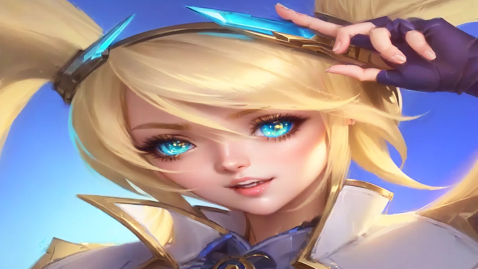 a close up of a woman with blonde hair and blue eyes, portrait knights of zodiac girl, kda, style artgerm, extremely detailed artgerm, ! dream artgerm, ig model | artgerm, artgerm style, seraphine ahri kda, trending artgerm, mobile legends, artgerm portrait