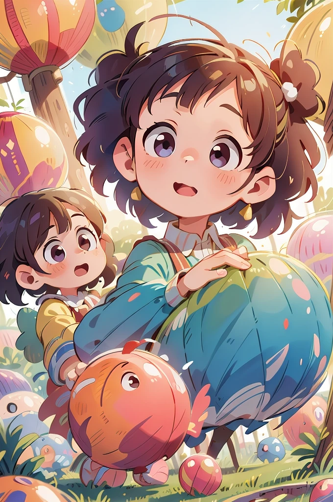 ​masterpiece, best quality, 8K resolution, keen focus, Intricate detailing, beautiful 3 girls, shining eyes, Face with golden ratio, supernatural liquid, Aquarell, pastel colors, bright colors, fantastical, colorful, keen focus, High resolution, Feines Detail, ((Ball gown with long puff sleeves and multiple layers)), ((round eyes)), shimmering bubbles, Fantasy background