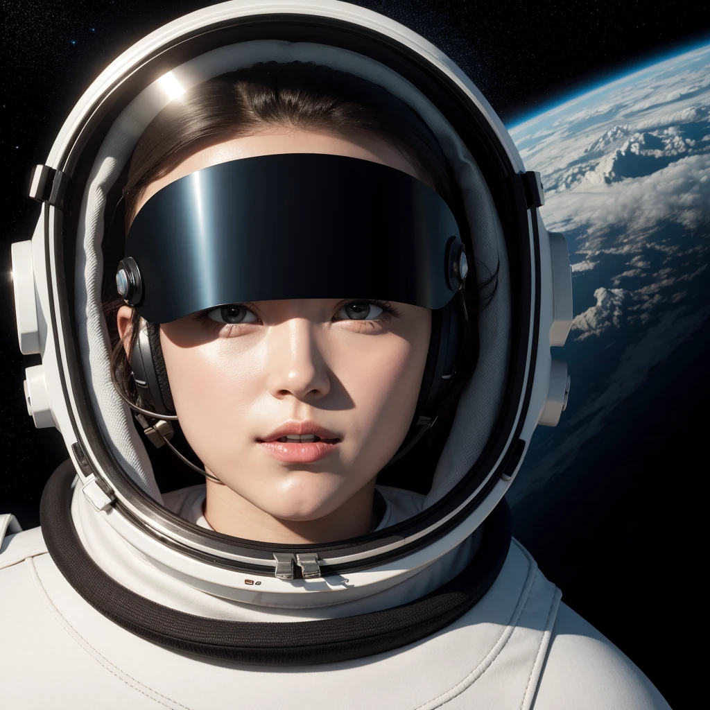 astronaut with cartoon style black visor

