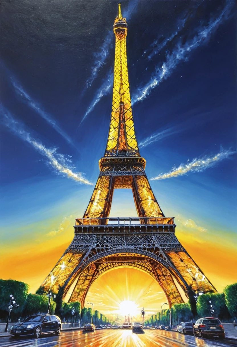 master piece,ultra-detailed,Realistic,16K,paris,eiffel tower,sunshine,hopehully,bright
