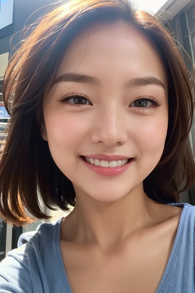 Enhanced Dynamic Perspective,Cute pretty beautiful girl,JK ,Look at me and smile,Simple Background,Masterpieces,high quality,4K resolution,Ultra-fine,More about pubic hair,Accurate,Cinema Lighting,