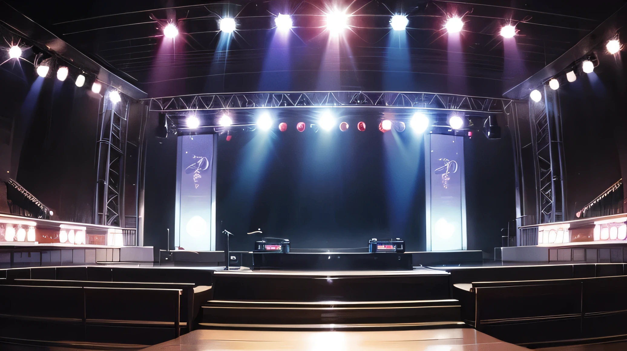 music stage as background, highly detailed, Anime style