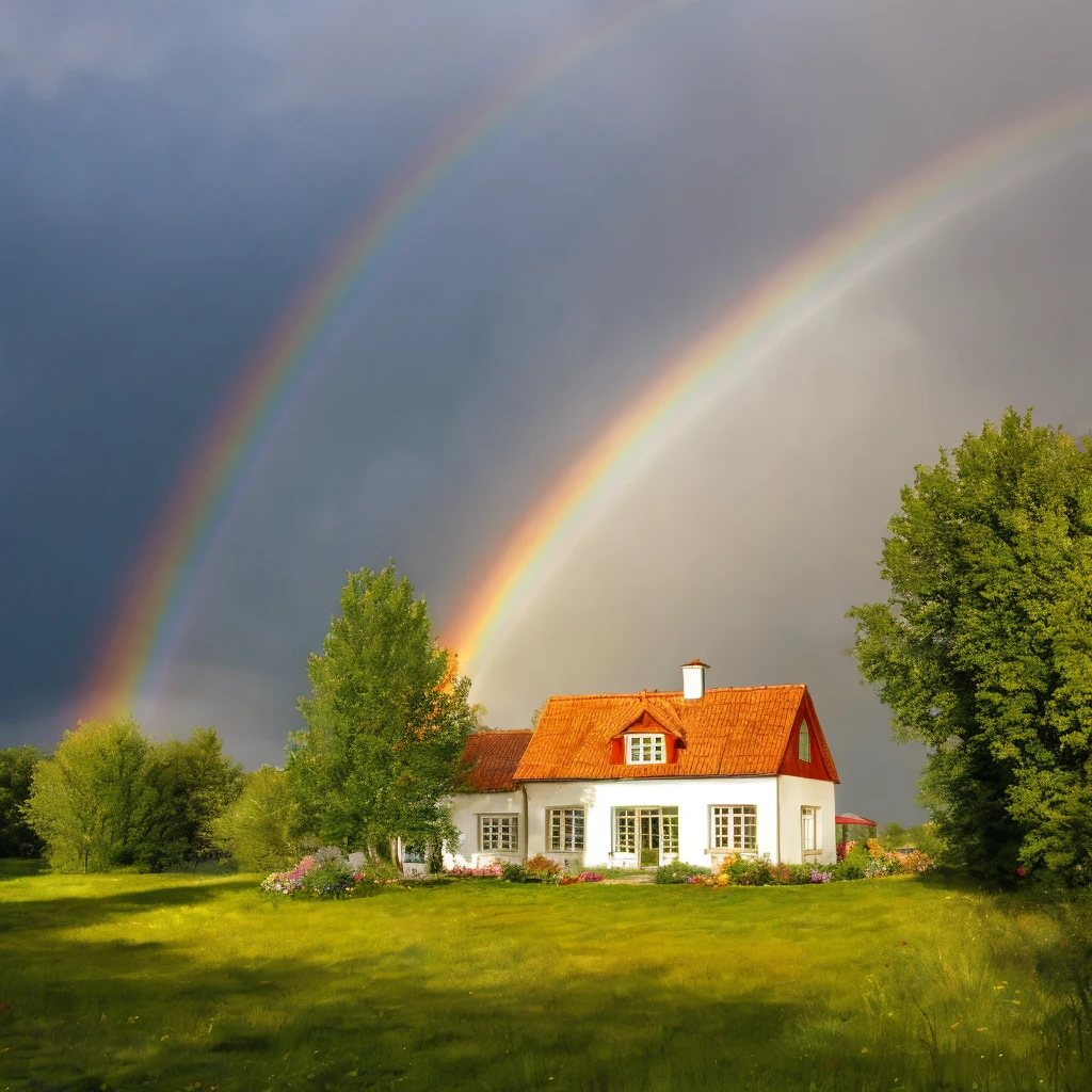 House with rainbow