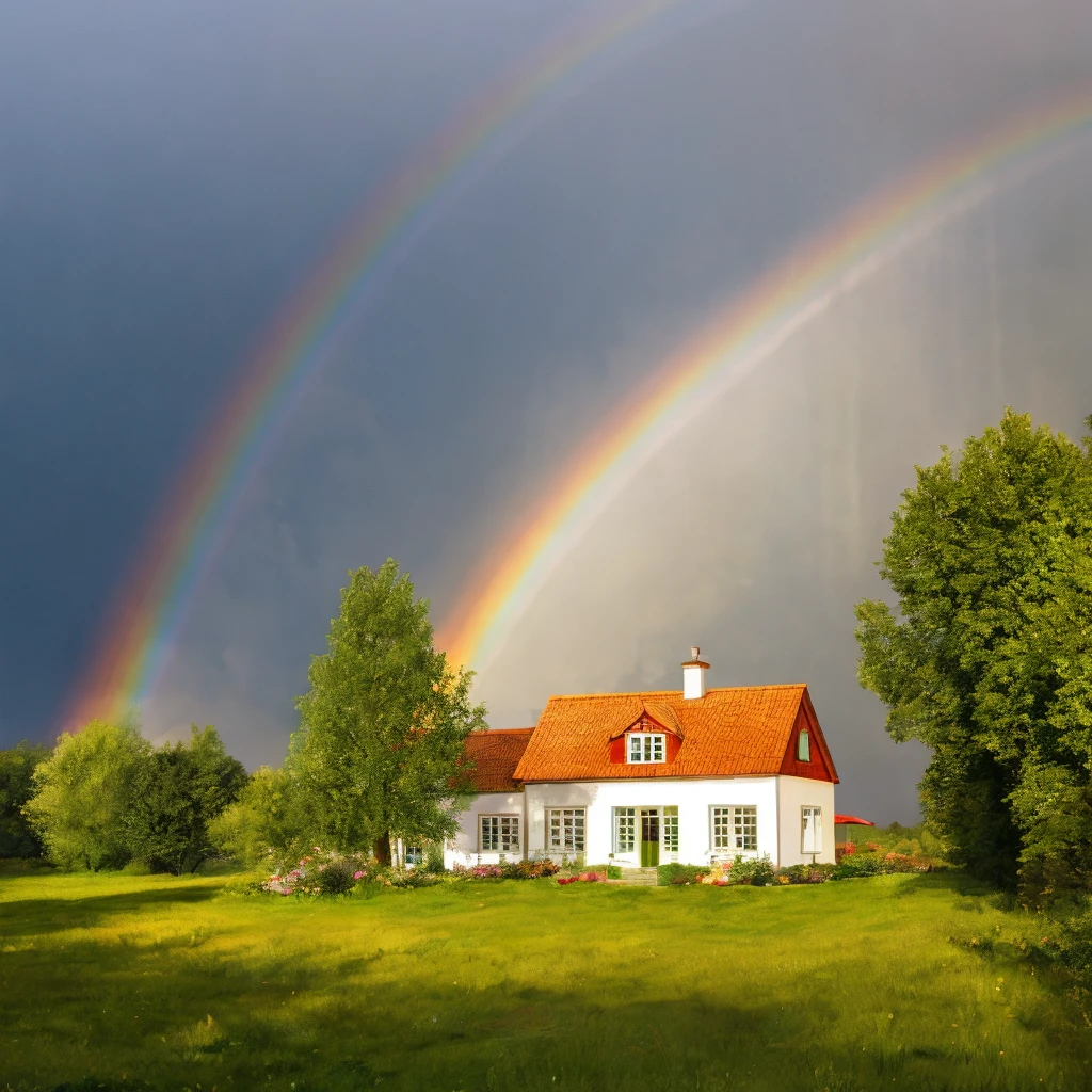 House with rainbow
