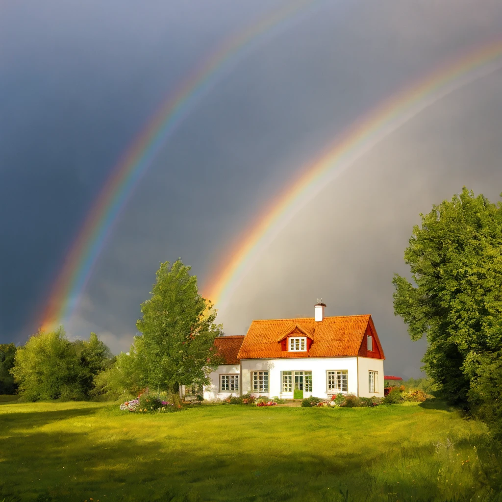 House with rainbow