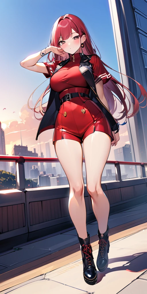 ((Highest quality、masterpiece、Anime Style、Highest quality、High resolution、8k、detailed、ultra-detailed:1.3))、Long legs、Sharp focus:1.2, Beautiful woman with perfect figure:1.4、(smile:1.2), double eyelid、30-year-old woman、Sexy pose、((((Shut your mouth.、One Woman、ワンピース:1.5)))),The background is tokyo