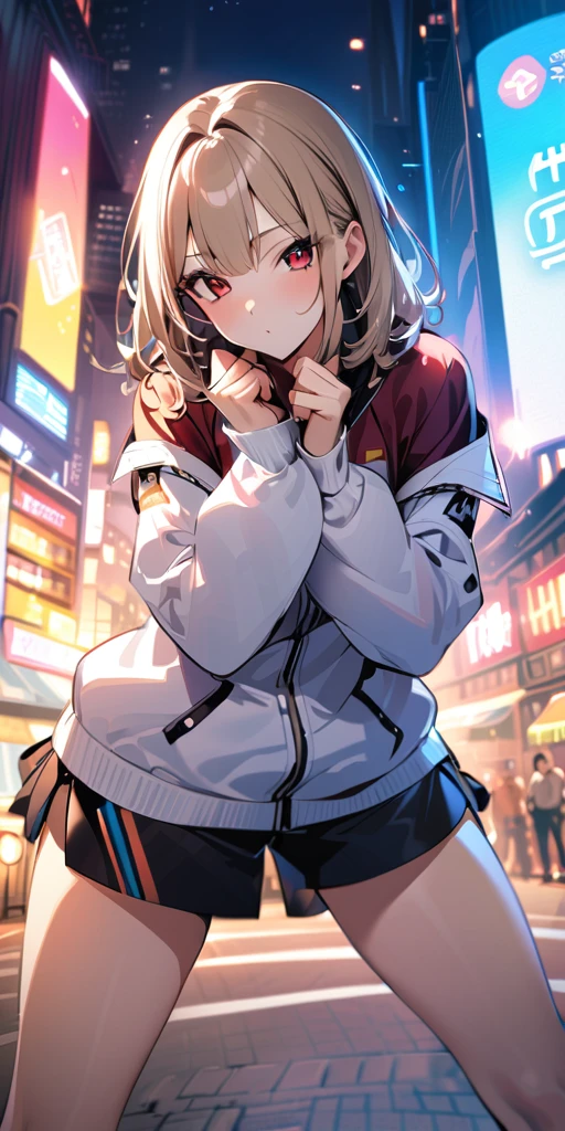 ((Highest quality、masterpiece、Anime Style、Highest quality、High resolution、8k、detailed、ultra-detailed:1.3))、Long legs、Sharp focus:1.2, Beautiful woman with perfect figure:1.4、(smile:1.2), double eyelid、30-year-old woman、Sexy pose、((((Shut your mouth.、One Woman、ワンピース:1.5)))),The background is tokyo
