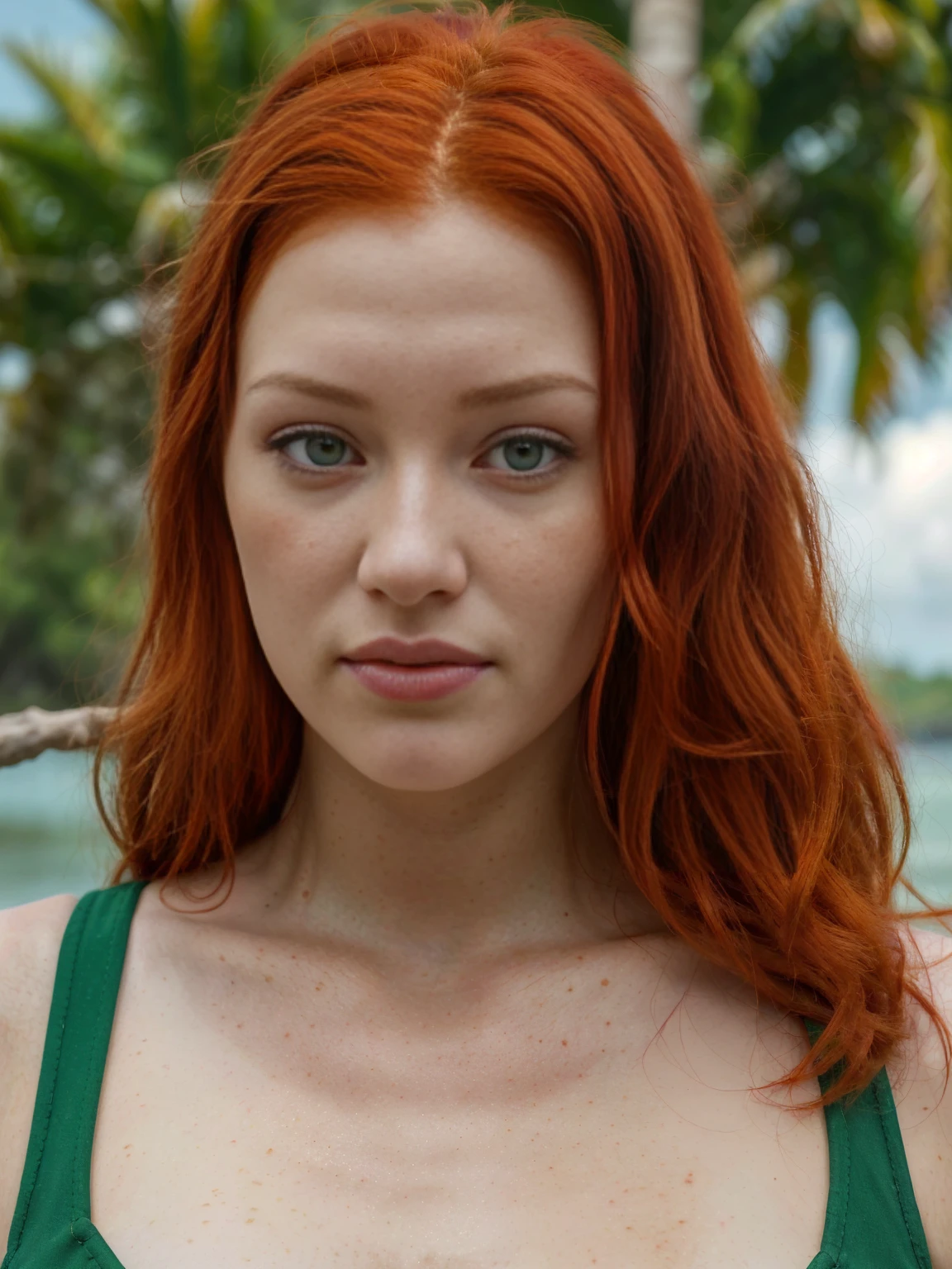 Sunshine ,Beaches ,Oranges ,Everglades ,Alligators ,Disney ,Keys ,Hurricanes ,Miami, Citrus,smile,suspicious glance,distrustful gaze,skeptical look,accusatory stare,blaming gaze,Asian eyes,Slanted eyes,Narrow eyes,Squinted eyes,Almond-shaped eyes,Orientally-shaped eyes,lord of the ring,elf,arwen,leg spread,sulphurous,lascivious, torrid, (bella hadid:1.1),look towards the viewer,beautiful detailed face,beautiful detailed body,long red hair,ginger, red head ginger,long red-haired girl with green eyes,realistic photo,highres,ultra-detailed,photorealistic,vivid colors,bokeh, concept artists,green eyes, long red hair,ginger,red head ginger,best quality, 4k, 8k, highres,masterpiece:1.2, ultra-detailed,realistic, photorealistic, photo-realistic:1.37, girl with green eyes and long red hair, stylish makeup, perfect lighting, glamorous pose, a close up of a woman with red hair, with red hair and green eyes, red head, red hair, she has red hair, red girl, red hair girl, with red hair, red hair and attractive features, brilliantly colored, red hair goddess, red hair girl