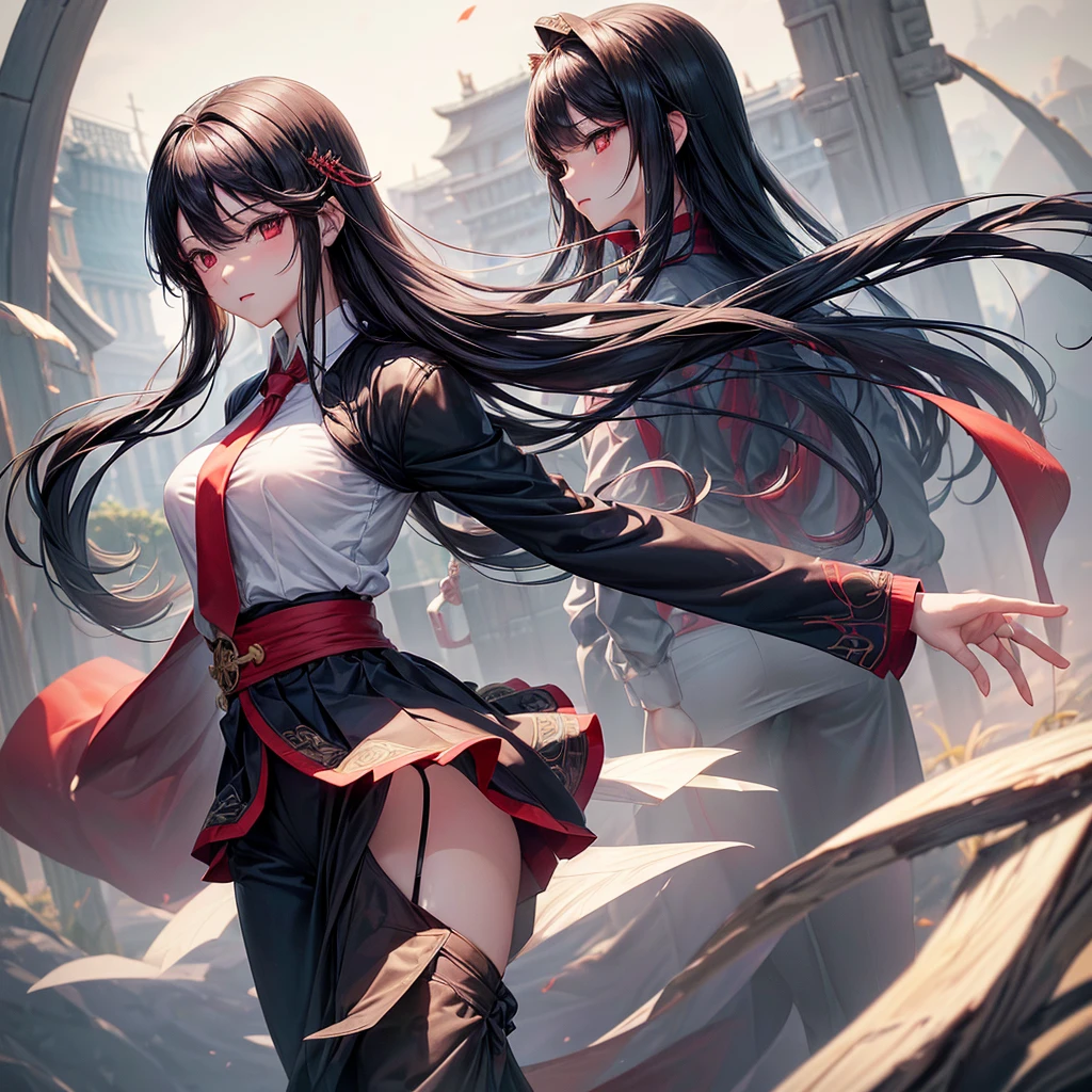 (work of art:1.3), (8k、best qualityer:1.4), (The highest image quality, details Intricate, Cao Cao resolution, field of depth, naturallight, professional lighting), (maximum quality, Cao Caot resolution), (1 girl:1.3), (standing alone:1.3), (symmetrical perfect face), (Beautiful 15 year old black haired goth girl, Very beautiful and attractive woman, Beautiful black hair、Intense red eyes, strong eye Cao Caolights), Lip gloss, (cute:1.2), (natural breasts), (Natural buttocks), (beautiful and healthy body:1.3), (Cao Cao detail skin: 1.2), (Perfect Anatomia), ssmile, ((red ribbon tie, Cao Cao , black long sleeve jacket、white shirt、Wide black skirt))、((正面ややfrom low見上げるカメラアングル))、(Skirt Lift)、(take the skirt、precise hands、five toes)、((The wind turns my skirt and reveals my pants.))、((Skirt Lift、detailed panties、beautiful tCao Caos))、cute下着、((detailed panties))、from low、((From the front))、Foot angle、Angle from low、soft backlight、smooth light、柔らかなnaturallight、Spring daytime cityscape、