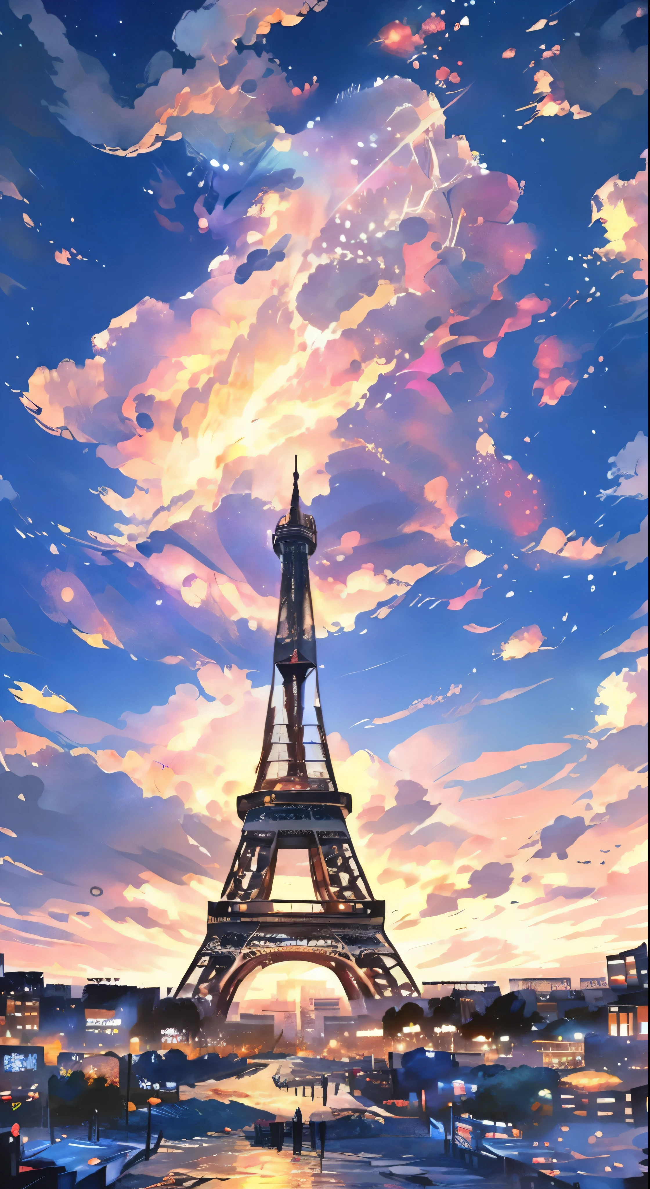 With high definition images、The towering metropolis and the majestic Eiffel Tower、Illuminated by the Paris skyline at dusk、Breathtaking cityscape。This impressive piece ieticulously reinterpreted against the backdrop of the City of Light、Provides highly detailed close-ups。High-definition aesthetics seamlessly combined、It depicts a captivating city, breathtakingly illustrated by artists Jen Bartel and Alina Aena Enami.。 This charming streetscape is reminiscent of Raleigh&#39;s unique style.、It is a testament to the miniature of a work of art.。Each piece has a life force
