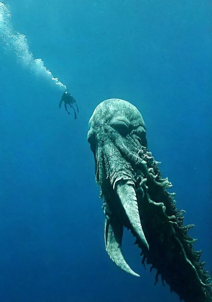 Deep sea photos, low quality, In the water, Amateur photos of El Gran Maja, Sea Monsters 