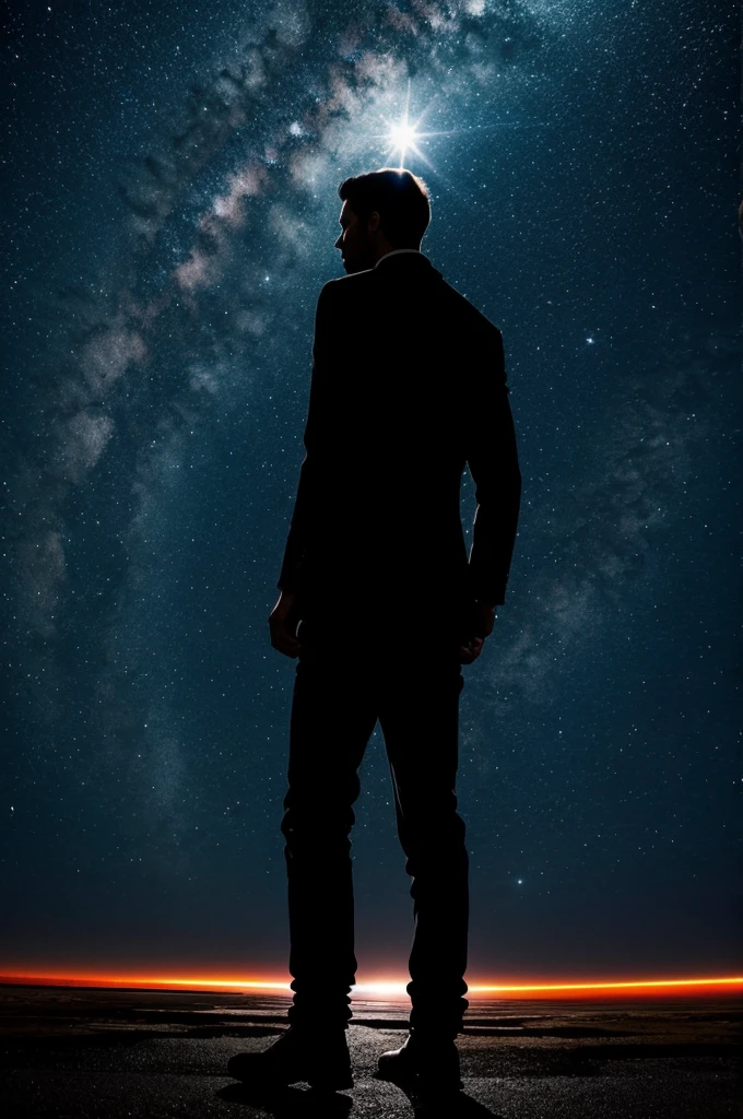 Man standing in out of space