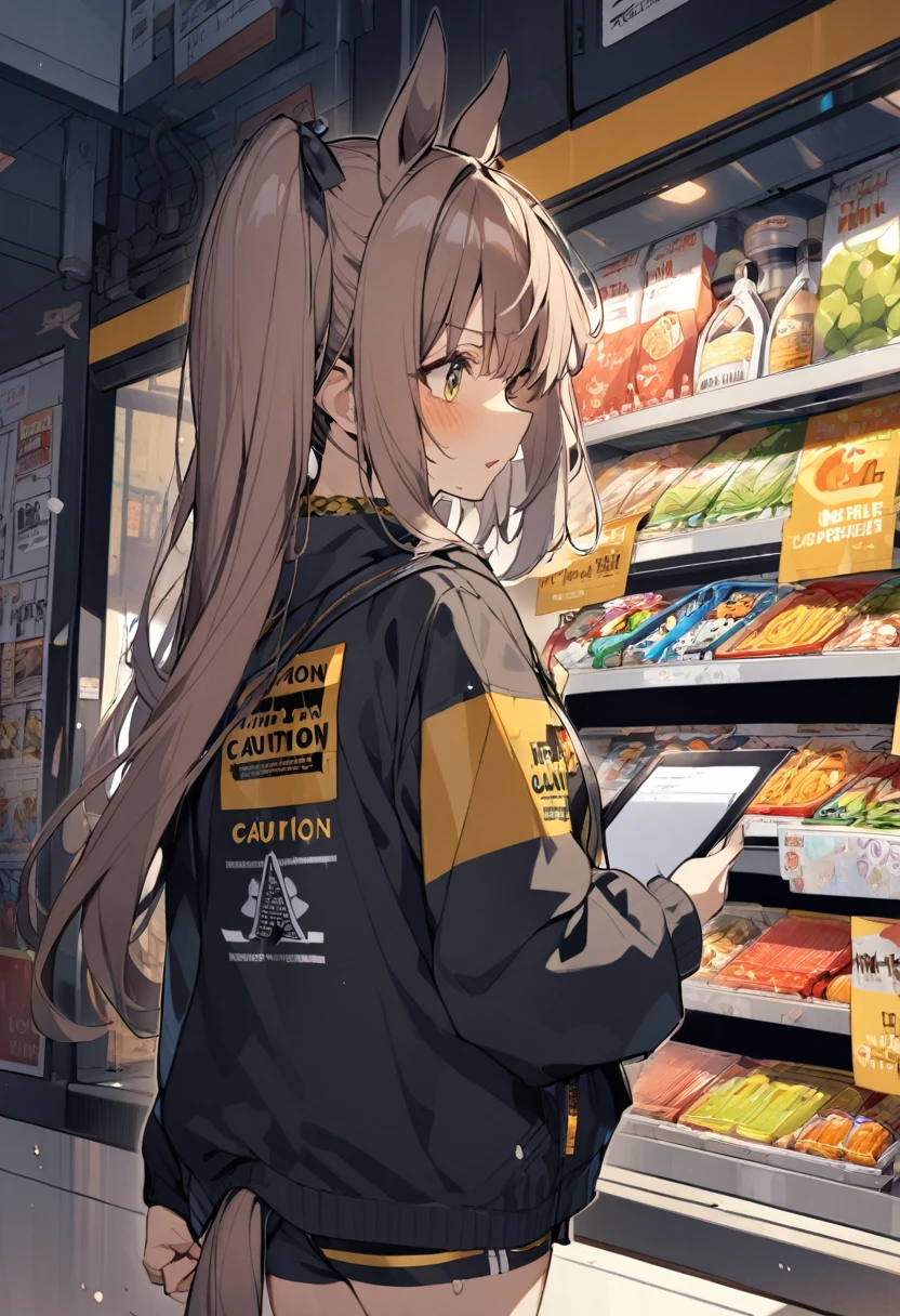 1 girl,Browsing Caution,Horse's ears, clavicle, ,Hollow Eyes,((Purple glowing eyes 1.5)), ((Big Tits 1.8)) , , Emotions are removed,(Black latex tight bodysuit),avert your eyes , whole body shape, ((Squat,Spread your legs, Put your arms behind your head)),(Highest quality、4K、8k、High resolution、Must have:1.2)、Very detailed、(reality、that's reality的な、reality的な:1.37)、Ticker、Hyper HD、Studio Lighting、Ultra High Definition Paint、Sharp focus、Physically Based Rendering、Extreme Detail、Professional specifications、Vibrancy and color、Blurred、Sports portrait、landscape、Horror Style、Anime Big Tits、sf、photograph、Concept Artist、Five Fingers, Perfect body, {{{masterpiece}}}, {{{Highest quality}}}, {{Very detailed}}, {shape}, {{Very delicate and beautiful}},Improved cost performance、All Roles、Canon 5D MK4でphotograph、photograph,