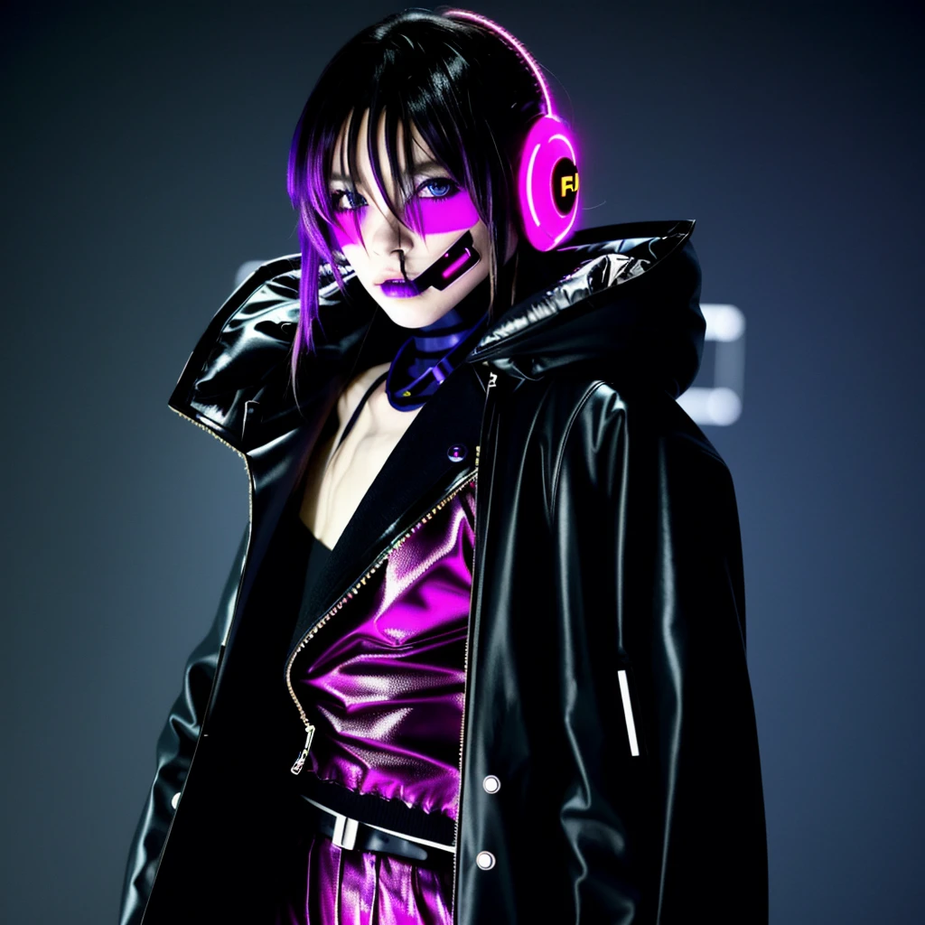 フェイスペイントをしたサイボーグのBeauty, whole body, cyber punk, Fashion Model, Beauty, Francis Bacon&#39;s painting style, BREAK Best quality.