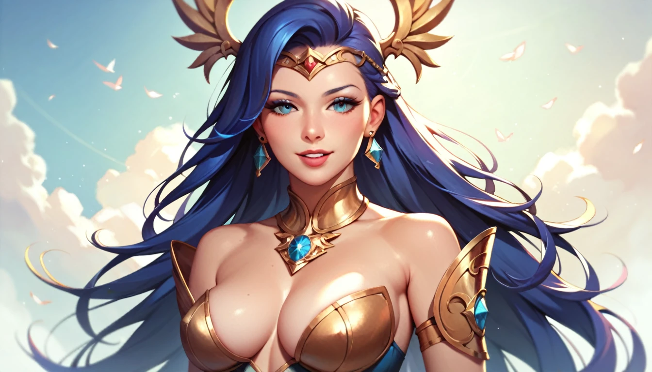 ((masterpiece)), ((ultra-hd)), ((best quality)), a classic beautiful fantasy girl wearing revealing armor