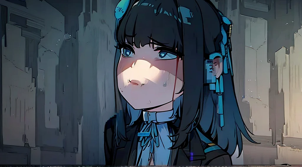 Depressed looking up