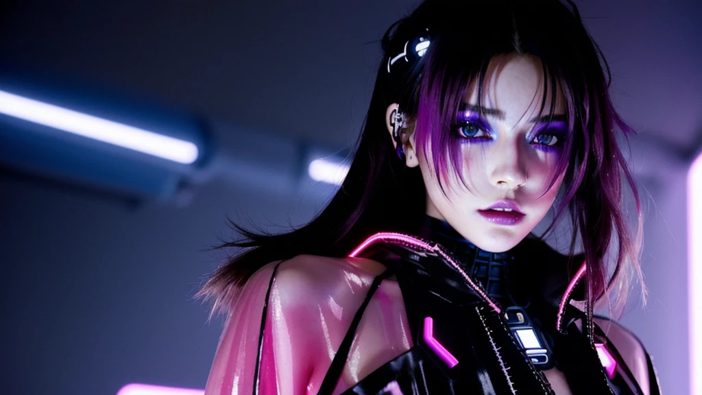 フェイスペイントをしたサイボーグのBeauty, whole body, cyber punk, Fashion Model, Beauty, Francis Bacon's painting style, BREAK Best quality