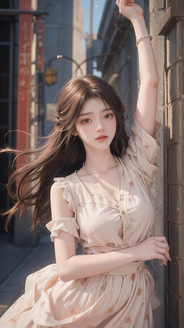 1girl, cheerful girl, carefree and happy, smiling, laughing, The girl is wearing a beautiful dress, the girl's eyes are bright and sparkling, very beautiful, cute and sweet