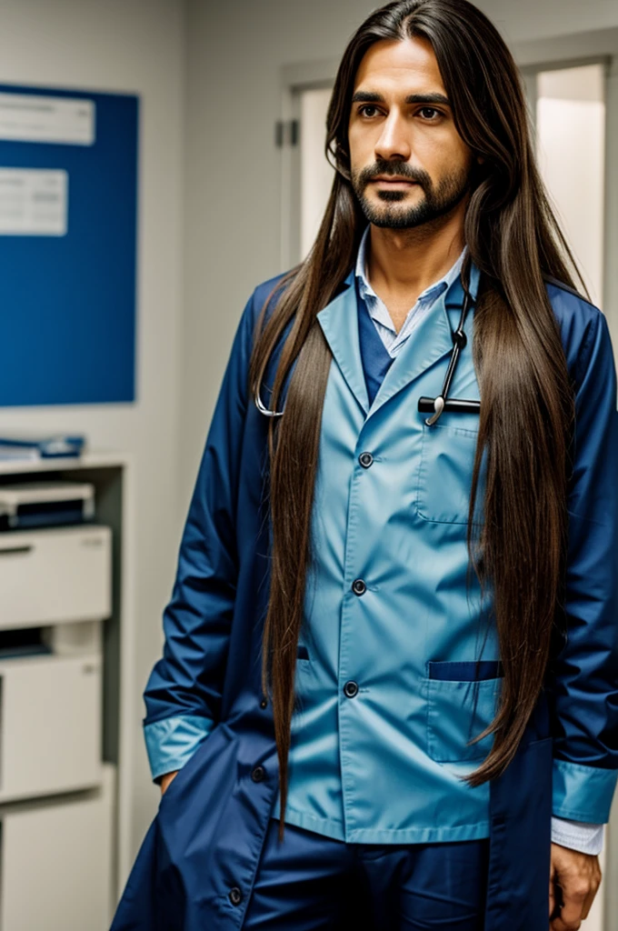 Doctor with long hair
