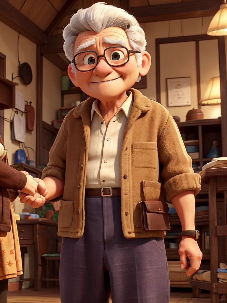 .Despite his own need, he took the wallet to its owner, an old woman.