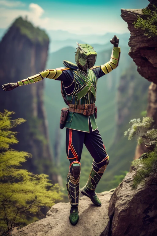 high resolution,8k,Accurate depiction,A neat picture,accurate structure,Delicate depiction,(((1man))),China,Deep in the mountains,A creature that is a hybrid of a human and a praying mantis,elder,Mantis human,Nimotozu,Praying mantis in a gi,Nimotozu,Japan Hands,顔はelder,upright