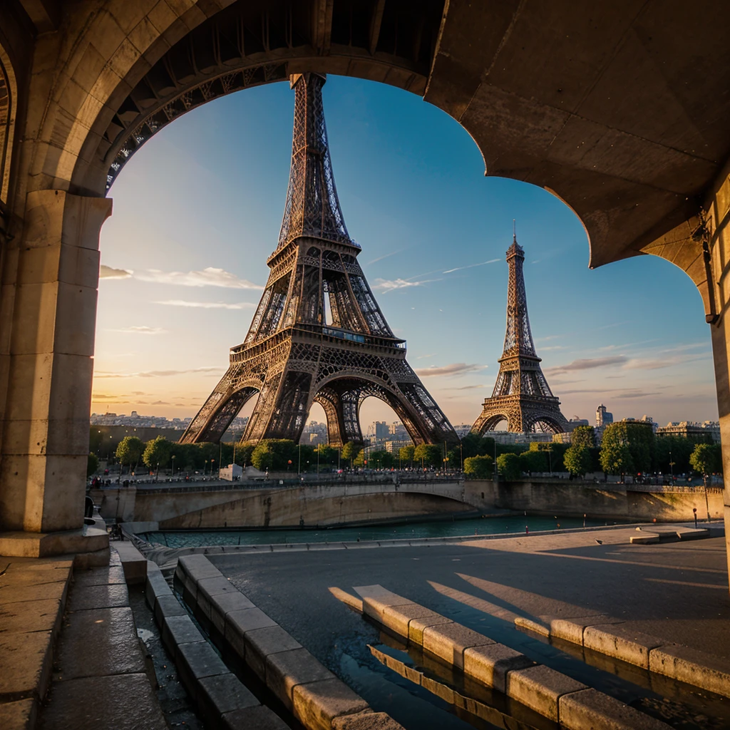 Eiffel Tower at sunset