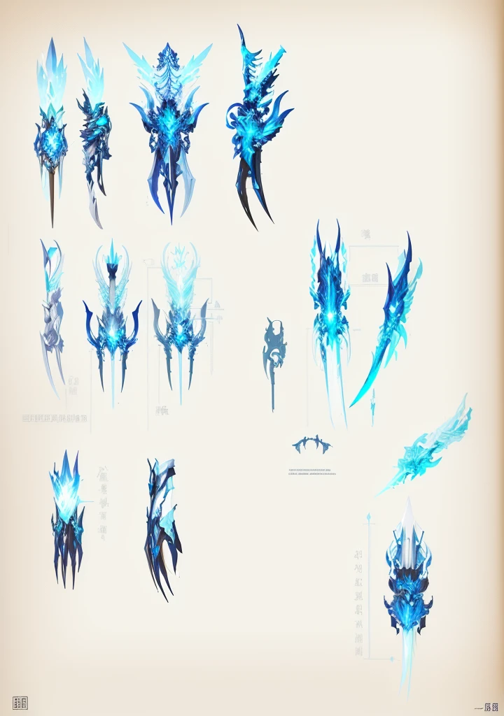 Sketches of various armor and weapons on a white background, weaponry concept designs, feng zhu Concept Art, Weapon Design, Concept Arts, weapon Concept Art, weapons Concept Art, concept design art, design Concept Art, Concept Art design illustration, Concept Table, Concept Artwork, Concept Art, Concept Art, Sharp dragon claws, To this + Concept Art