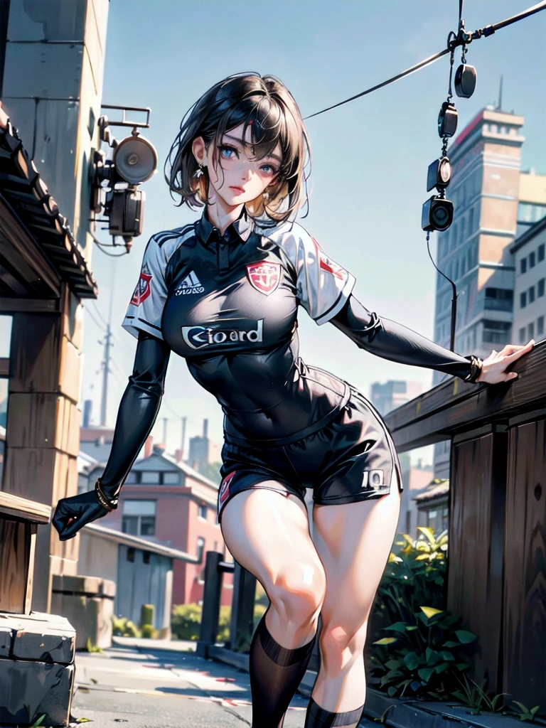 1girl, yorha 2B, wearing goalkeeper uniform, holding soccer ball, dynamic pose, hyperrealistic, octane render, cinematic lighting, dramatic shadows, intricate details, highly detailed, photorealistic, 8K, best quality, masterpiece