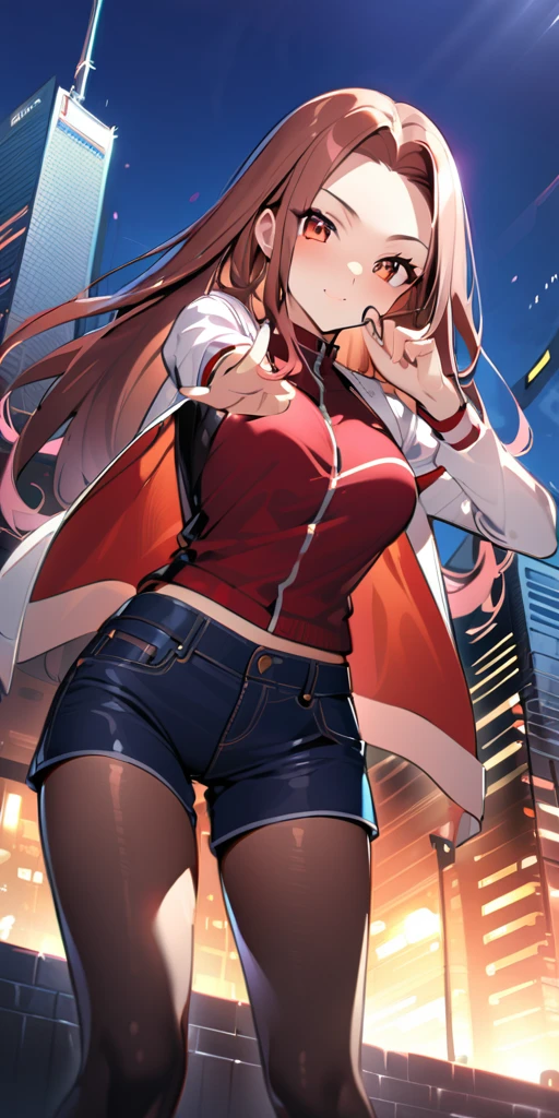 ((Highest quality、masterpiece、Anime Style、Highest quality、High resolution、8k、detailed、ultra-detailed:1.3))、Long legs、Sharp focus:1.2, Beautiful woman with perfect figure:1.4、(smile:1.2), double eyelid、30-year-old woman、Sexy pose、((((Shut your mouth.、One Woman、ワンピース:1.5)))),The background is tokyo